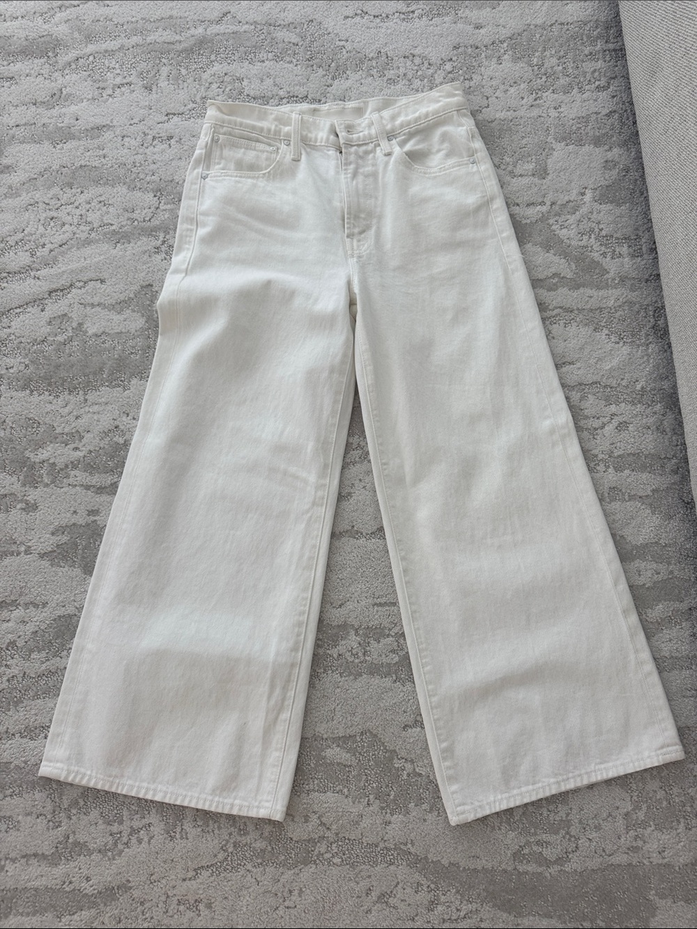 MOTHER White Wide-Leg High-Rise Jeans